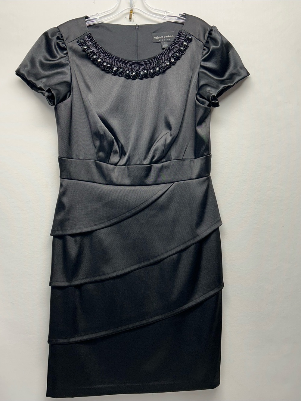 Connected apparel size 14    Black Beaded Neck Sheath Dress